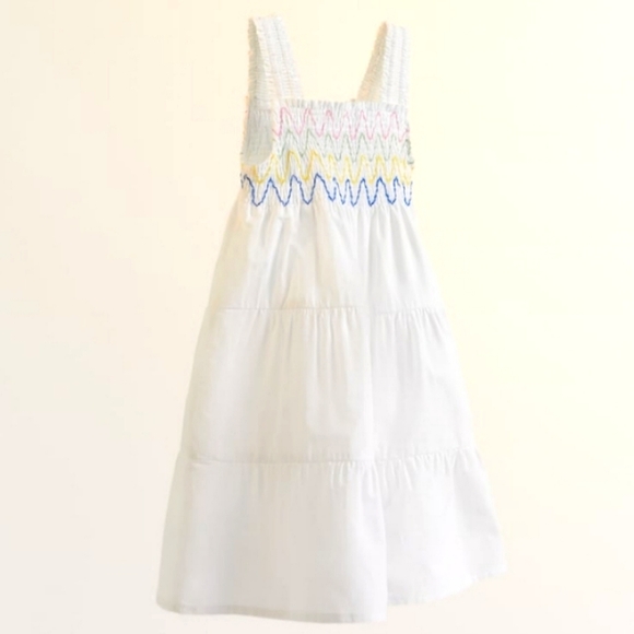 Zara Colorful Smocked Poplin Dress - Picture 3 of 3